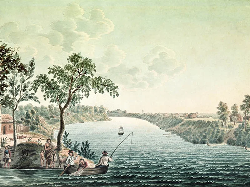 1806-Peter Rindisbacher - Veduta estiva nei dintorni del forte della Compagnia Douglas sul fiume Red River (1822)